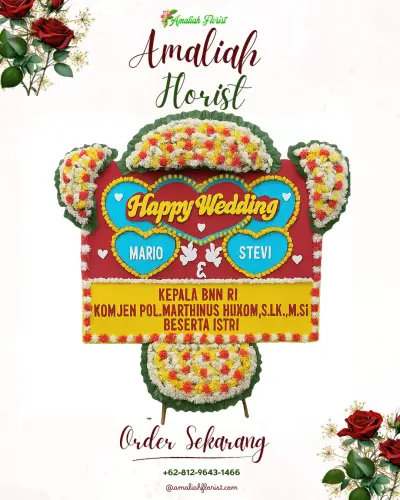 Karangan Papan Bunga Pernikahan di Kayuringin Jaya